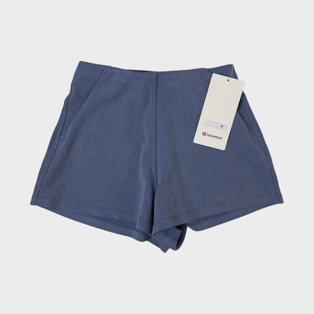Lululemon Ribbed Softstreme High-Rise Short 2” - Oasis Blue, Size 2